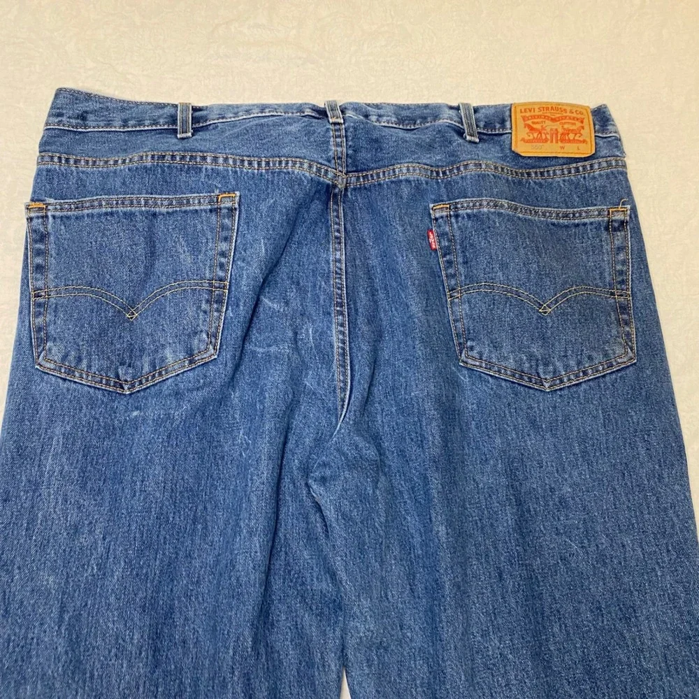 Levis 550 Mens Jeans 46x30 Relaxed Fit Medium Wash Blue Denim Straight Leg